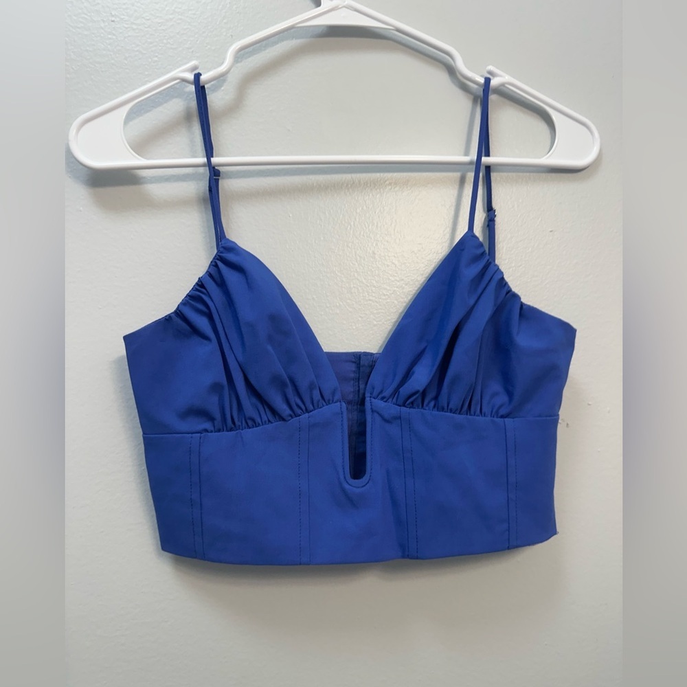 Zara Royal Blue Cropped Camisole Top